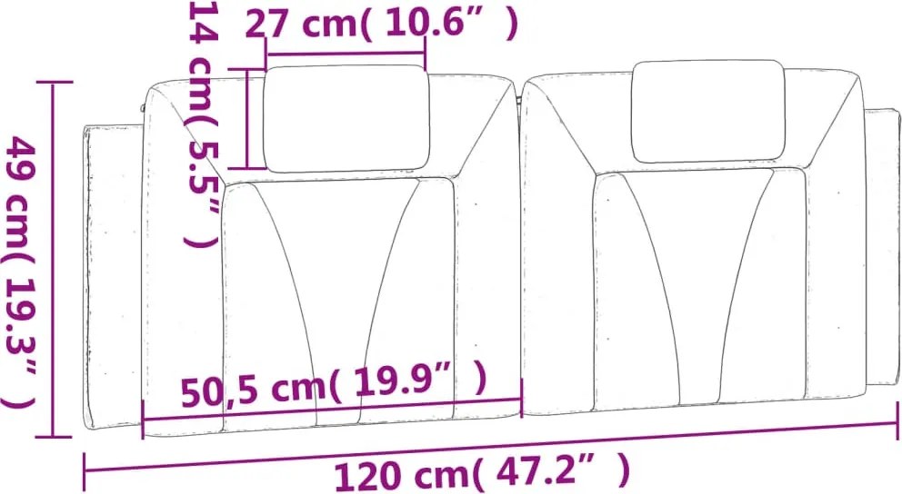 fehér műbőr fejtámla párna Viana 120 cm