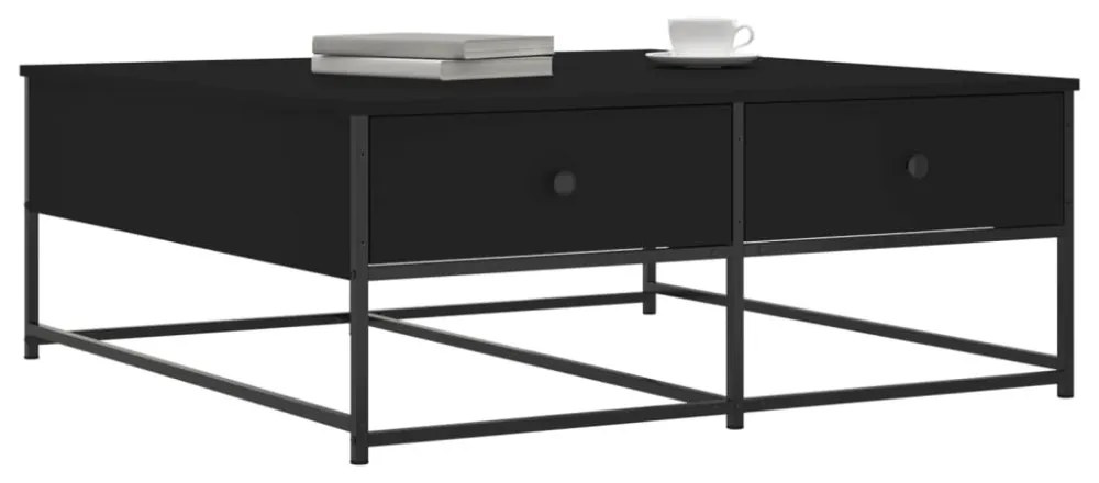 fekete szerelt fa dohányzóasztal 100 x 99 x 40 cm