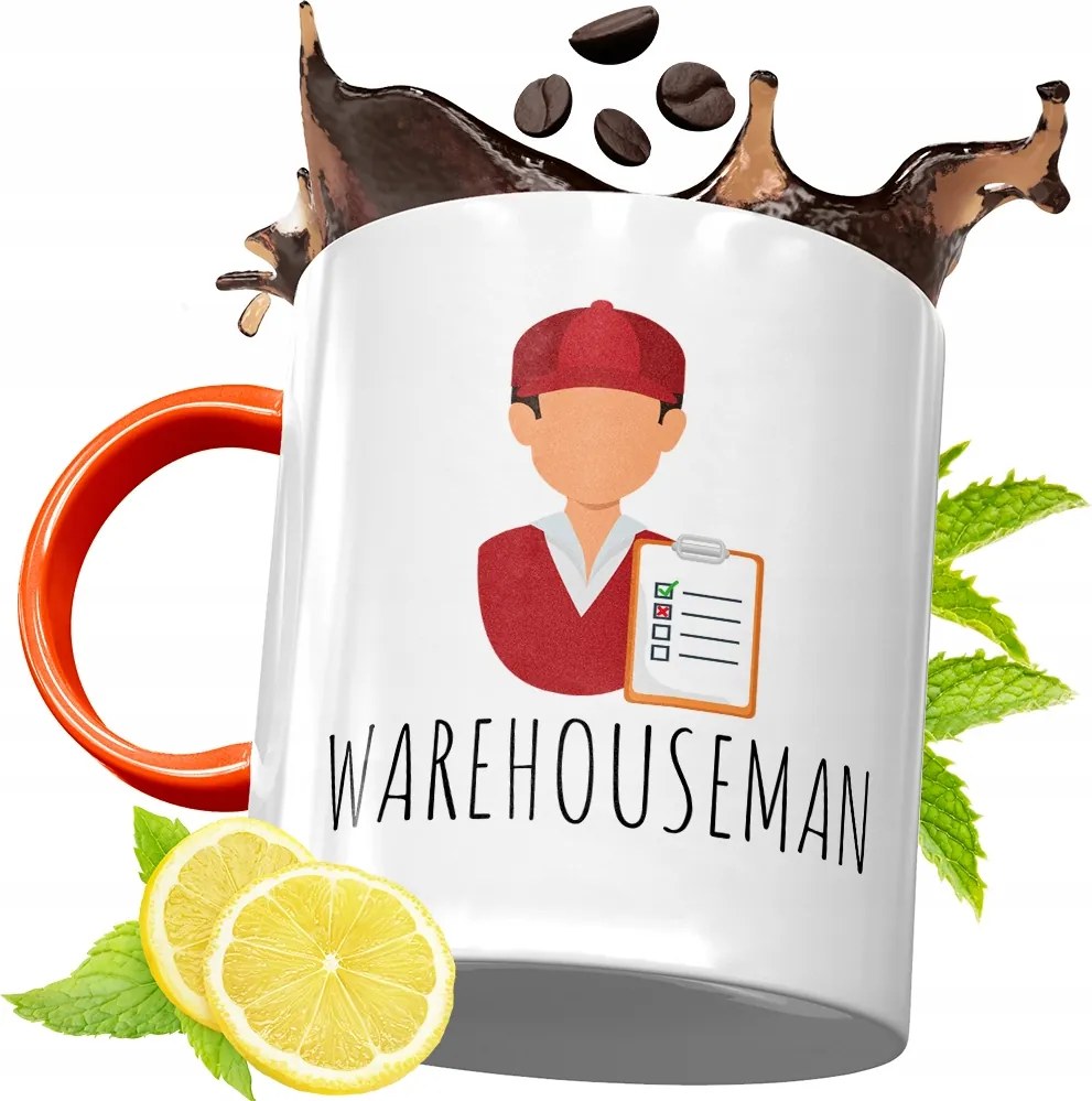 Narancssárga Bögre Raktárosnak Ajándék fényképes nyomattal