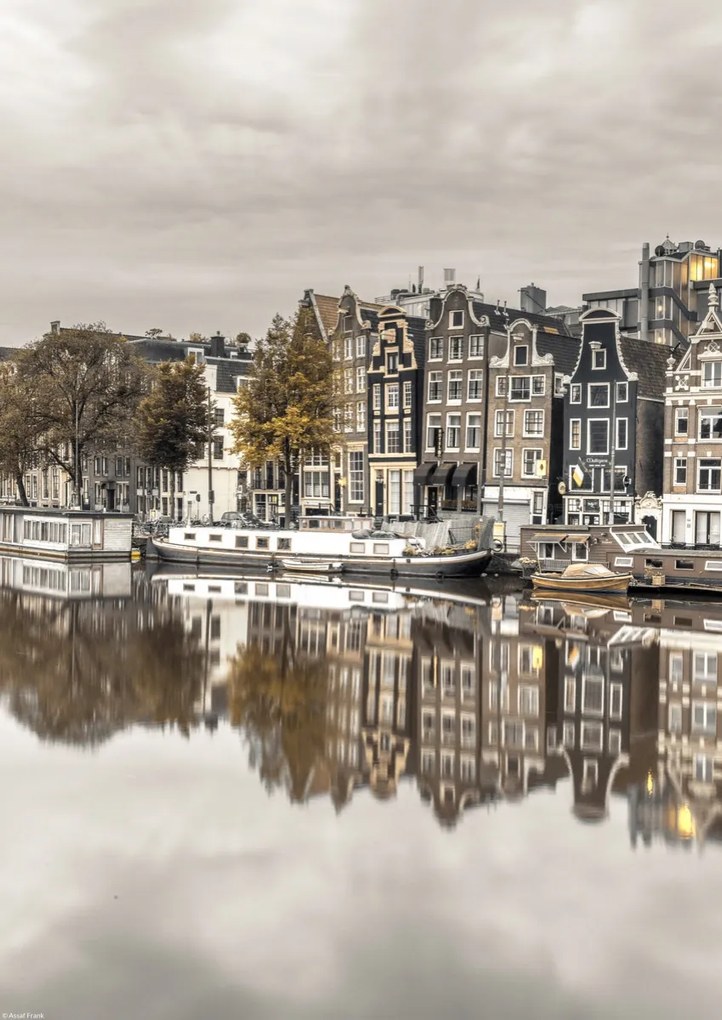 Poszter 29,7x42cm Csatorna Amszterdam városon keresztül 3, Assaf Frank