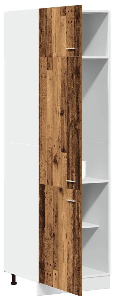 antik fa szerelt fa szekrény hűtőhöz 60 x 57 x 207 cm