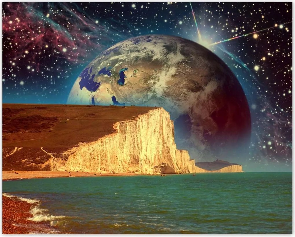 Poszterek 50x40 Bolygó a szikla mögött