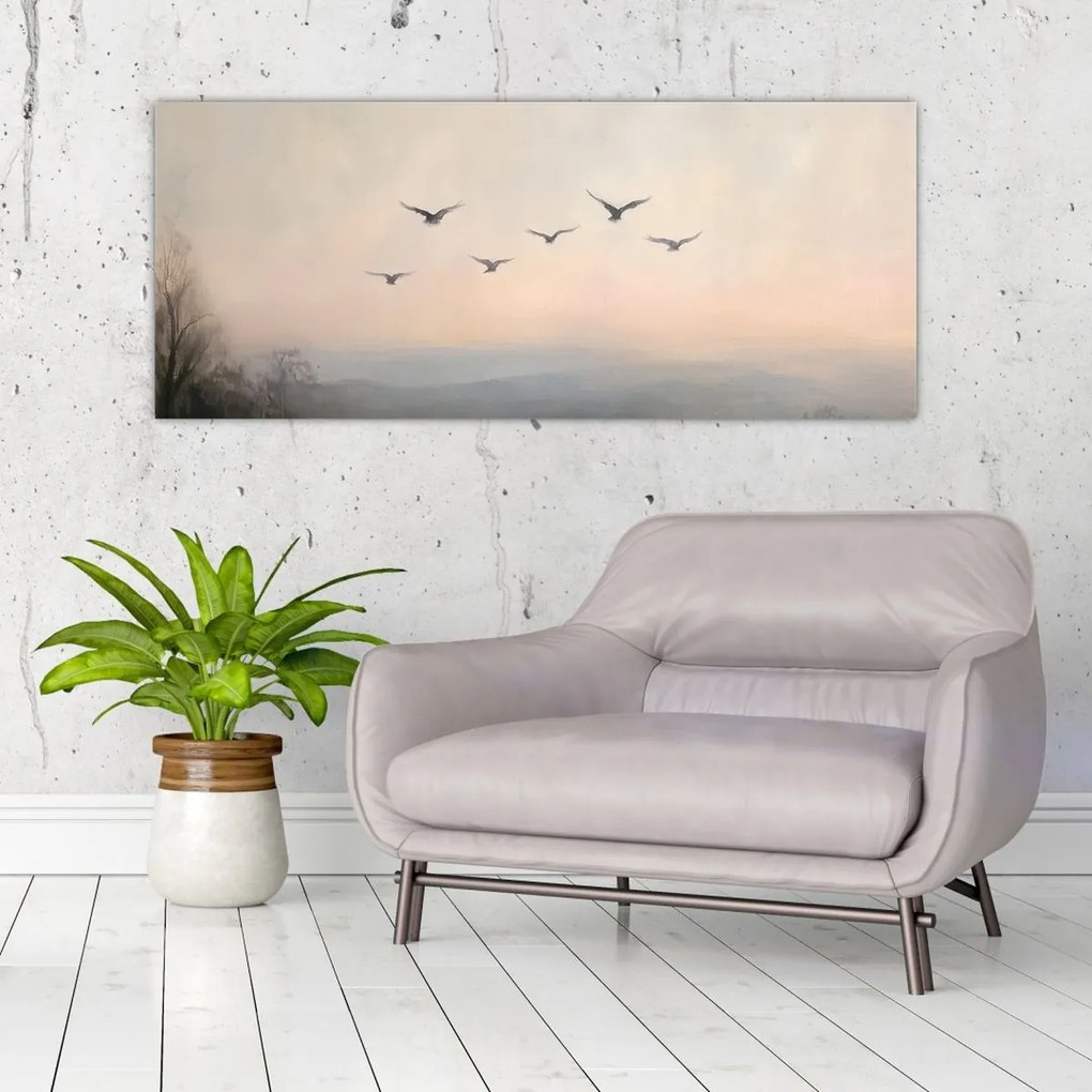 Kép - Madárcsapat (120x50 cm)