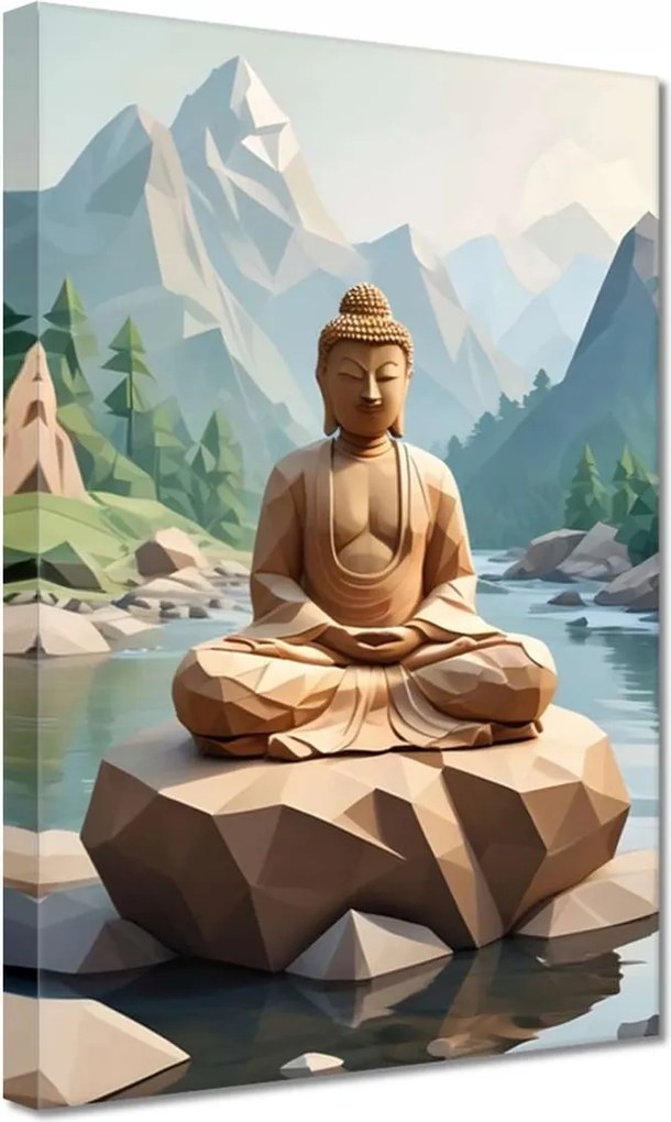 Vászonkép 20x30 Buddha origami