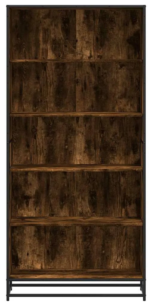 füstölt tölgy színű szerelt fa könyvespolc 80,5 x 35 x 170,5 cm