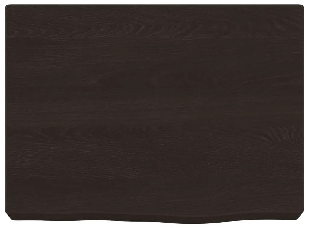 sötétbarna kezelt tömör fa fürdőszobai pult 40x30x(2-6) cm