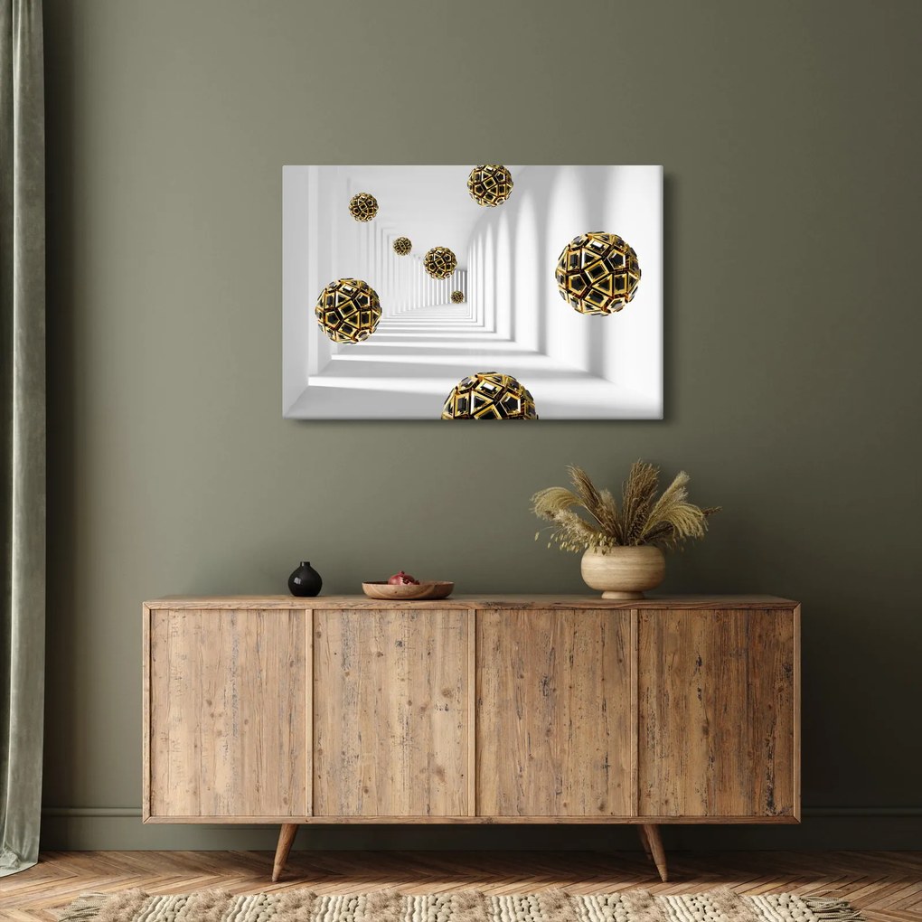 Absztrakt kép a futball-labdák (90x60 cm)