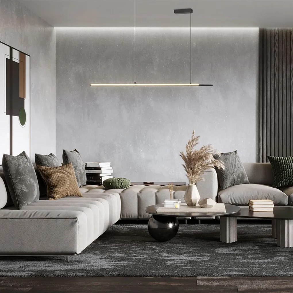 MAYTONI MOD005PL-L36BK HALO Modern Led Függesztett Lámpa Fekete LED IP20