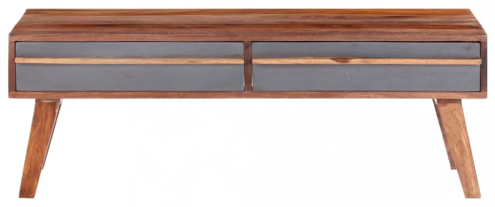 szürke tömör fa dohányzóasztal 110 x 50 x 40 cm