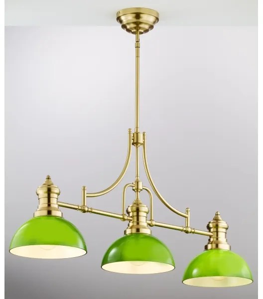 Jupiter 2074 - PLATINO rudas függeszték 3xE27/15W/230V zöld/arany