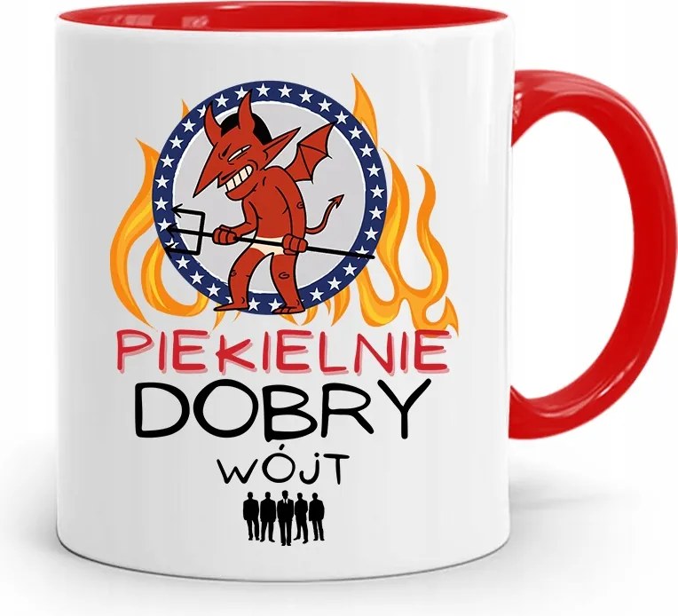 Bácsinak Bögre Piros Pokolian Jó Bácsinak nyomott mintával