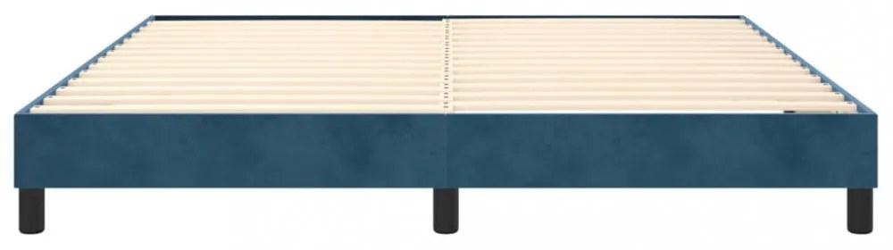 sötétkék bársony rugós ágykeret 160x200 cm