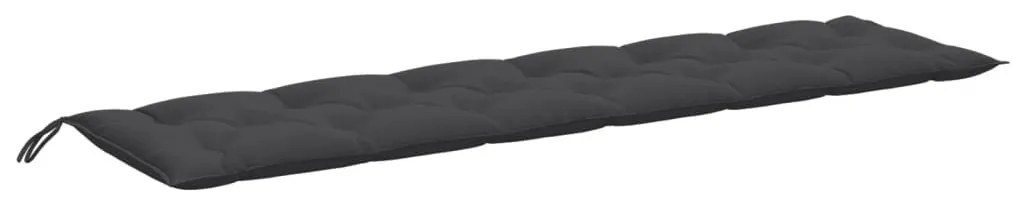 melange antracitszürke szövet kerti padpárna 200 x 50 x 7 cm