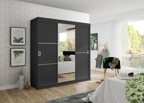 Bill 2 200 Tolóajtós Szekrény 200cm, Grafit