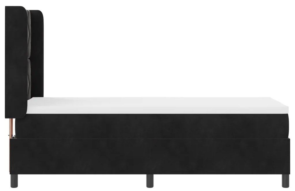 Boxspring Ágy Matrac Használatával Fekete 80x200 cm Bársonyos