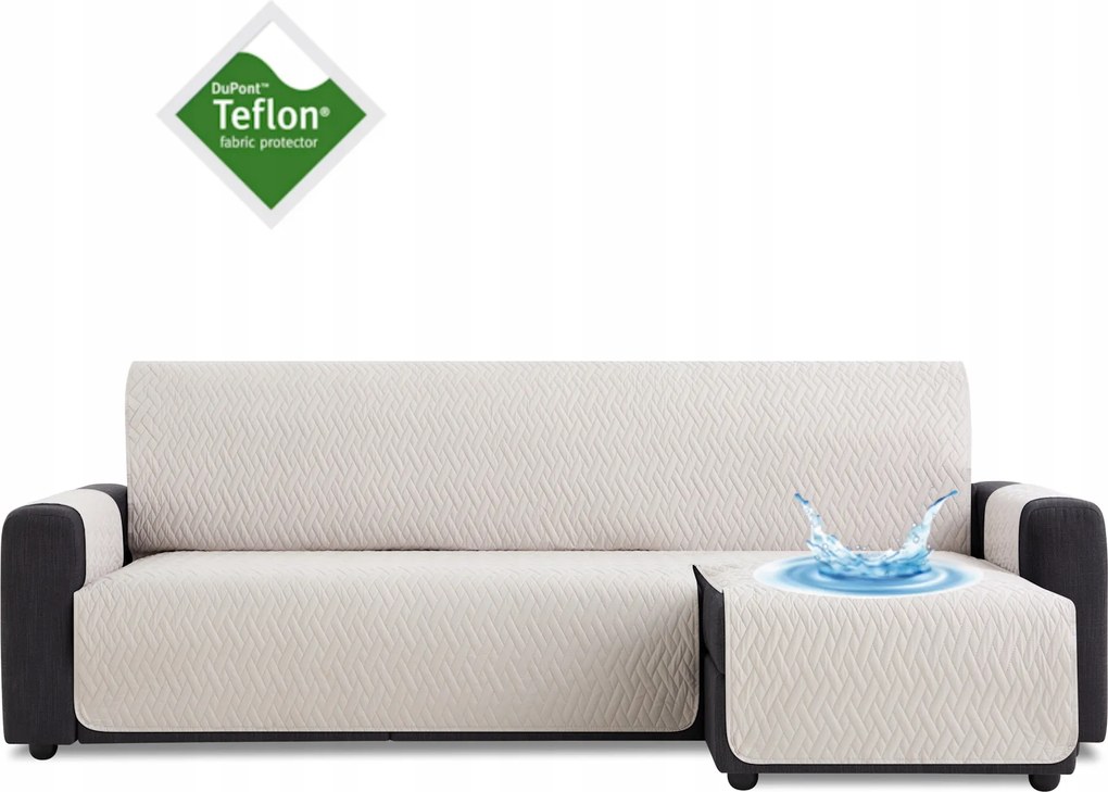 Ágytakaró vízálló kanapé sarokvédő teflon krém 200 cm jobbos