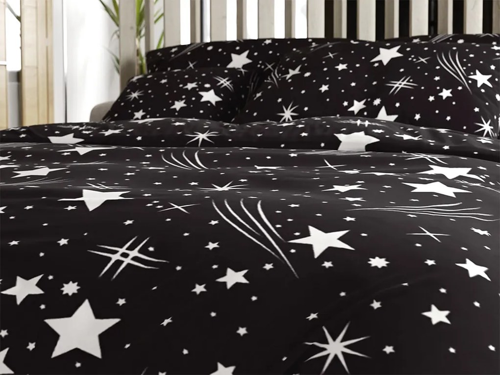 NIGHT SKY fekete mikroszálas ágyneműhuzat Ágyneműhuzat mérete: 70 x 90 cm | 140 x 220 cm