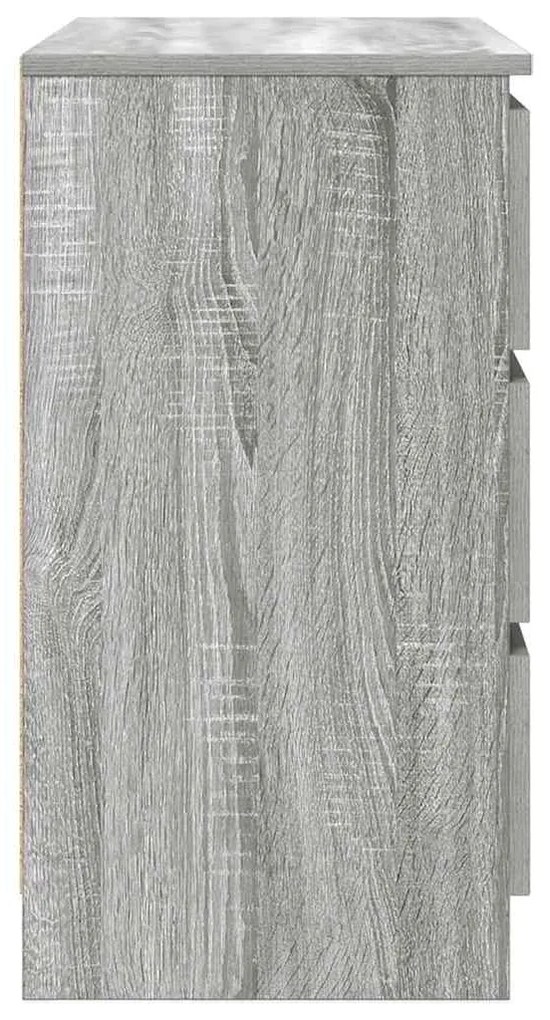 szürke sonoma szerelt fa tálalószekrény fiókos 71x35x65 cm