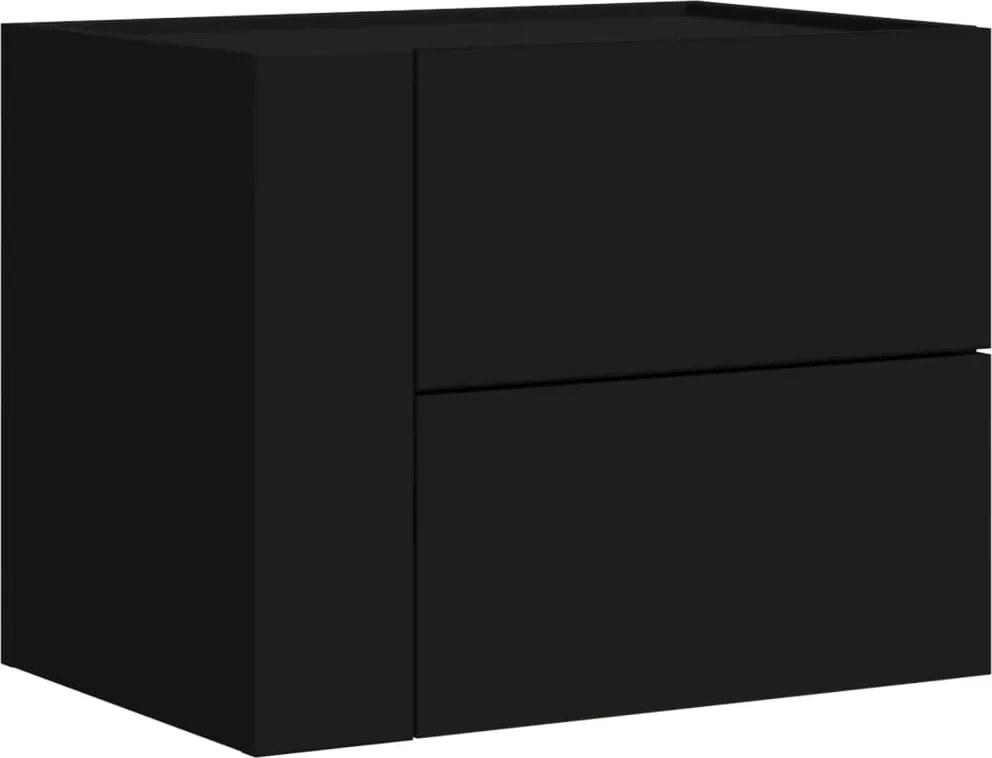 vidaXL fekete falra szerelhető éjjeliszekrény 45 x 30 x 35 cm