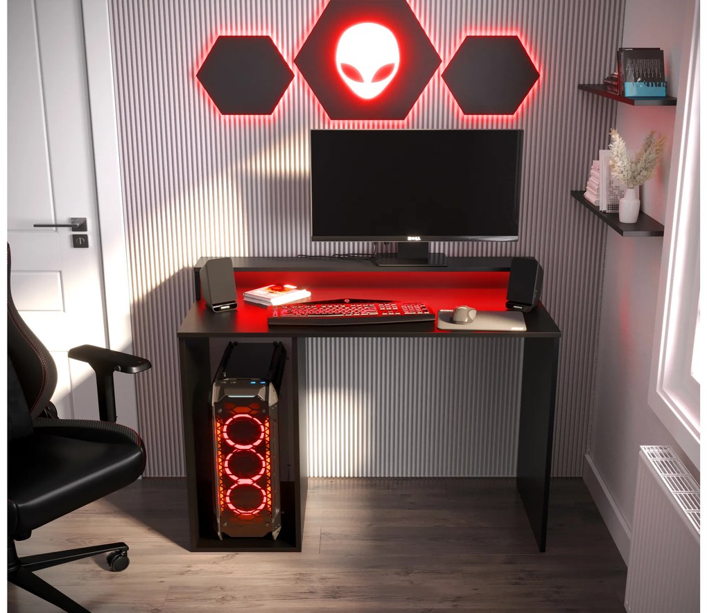 Sarok Gamer PC asztal Garrick 2 (fekete) (LED RGB világítással). Akció -6%. 1064135