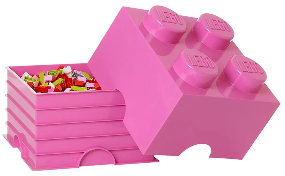 Rózsaszín négyszögletes tárolódoboz - LEGO®