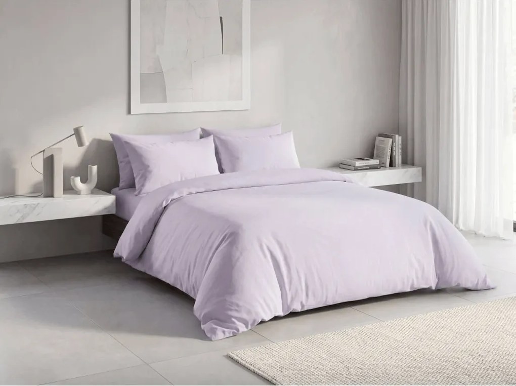 Pamut ágynemű FOREVER COLOURS világoslila Ágyneműhuzat mérete: 2 db 60 x 70 cm | 260 x 220 cm