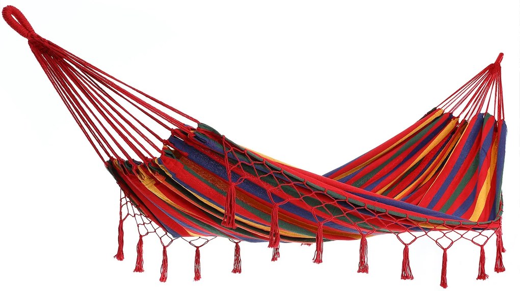 Deuba Hintaágy bojtokkal 320x150 cm - piros