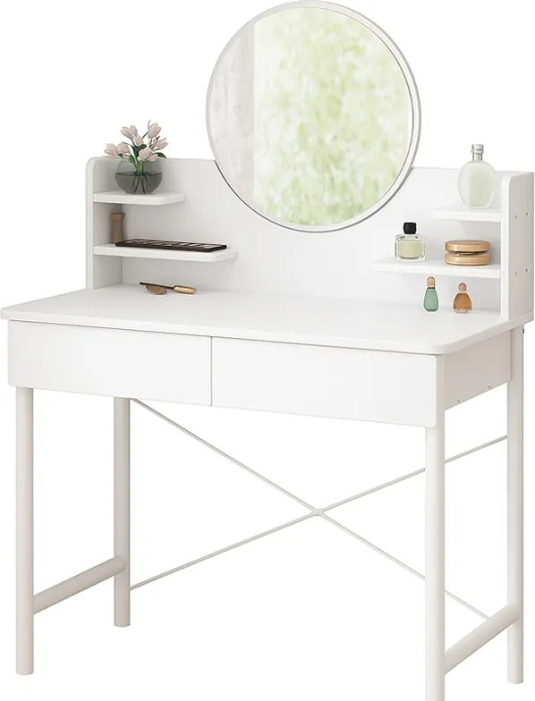 Kozmetikai Fésülködőasztal Fehér Hálószoba Tükör Fiókokkal Modern