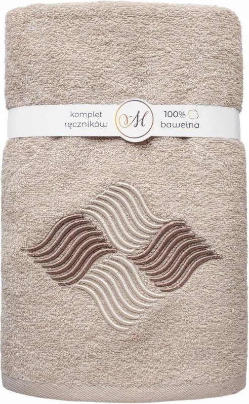 Maribella frottír törölköző szett 3 db-os Ajándék Hullámok Cappucino