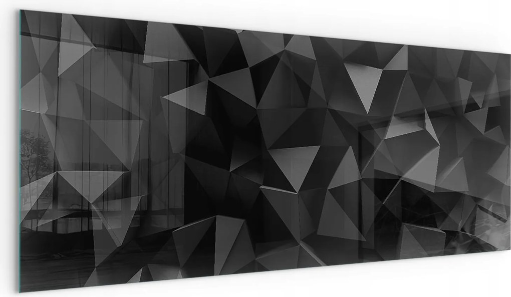 Edzett üveg Kályha Alátét Kecske Kandalló Háromdimenziós geometria 125x50