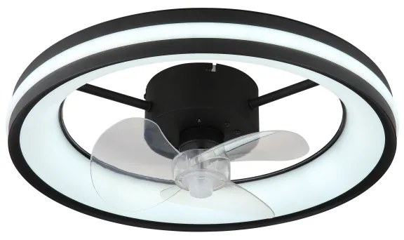 Globo 03651 - LED Mennyezeti lámpa ventilátorral GATIAN LED/30W/230V fekete + távirányító
