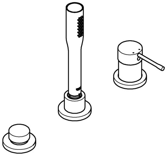 GROHE 19976001 - ESSENCE háromlyukú kádcsaptelep-kombináció, fényes króm