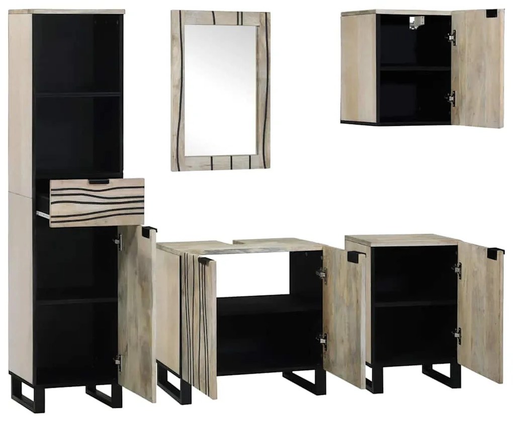 Fürdőszoba bútor szett fiókkal 5 pcs Dió barna 38 x 33 x 160 cm