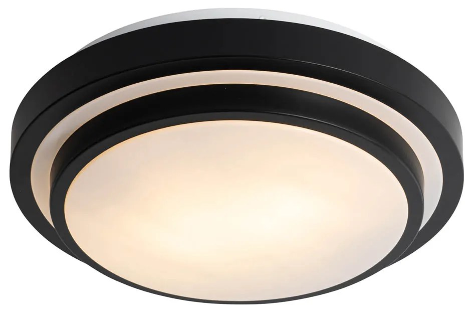 Modern mennyezeti lámpa fekete fehérrel 35 cm 2-lámpás IP44 - Walden