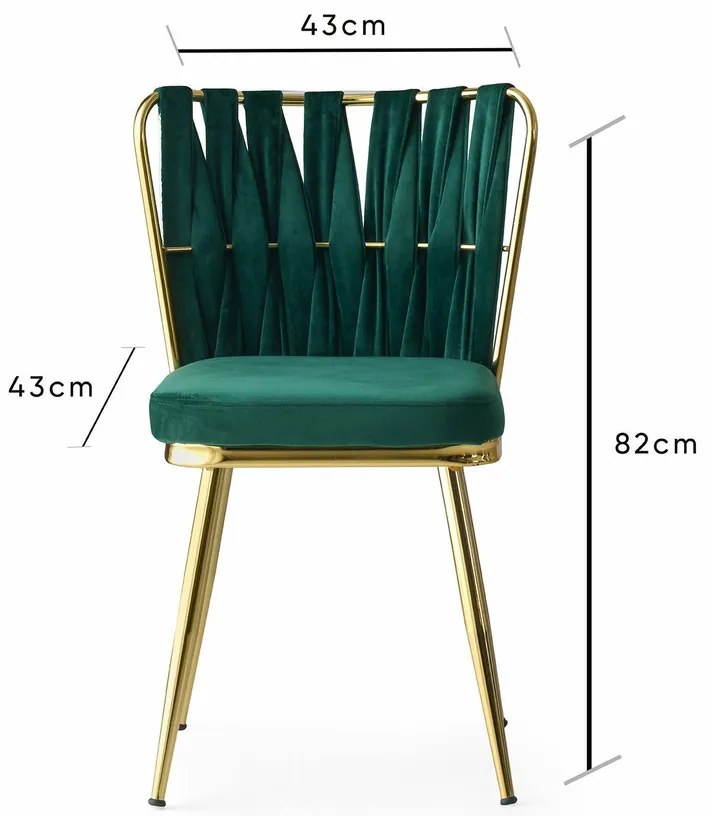 Kusakli Green and Gold étkezőszék szett, 4 db, 4 db
