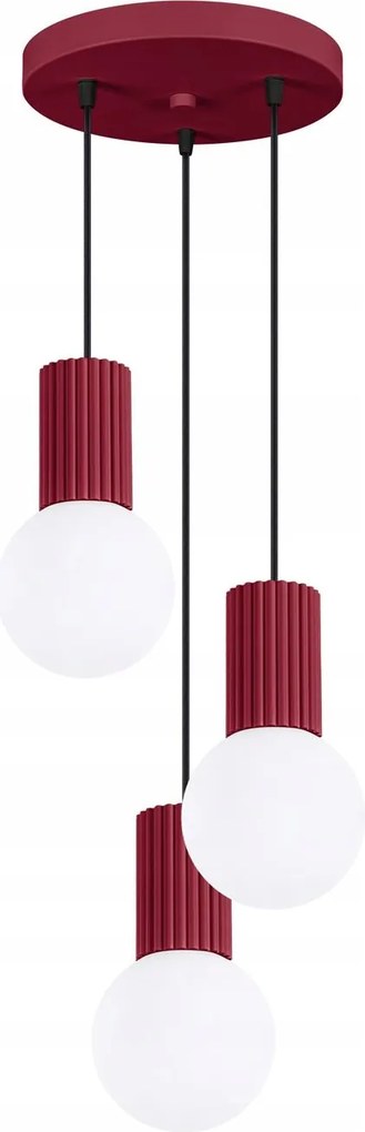 Mennyezeti Lámpa Függő Túlnyúlás 3x G9 Kerek Bordó Matt Halo Sollux