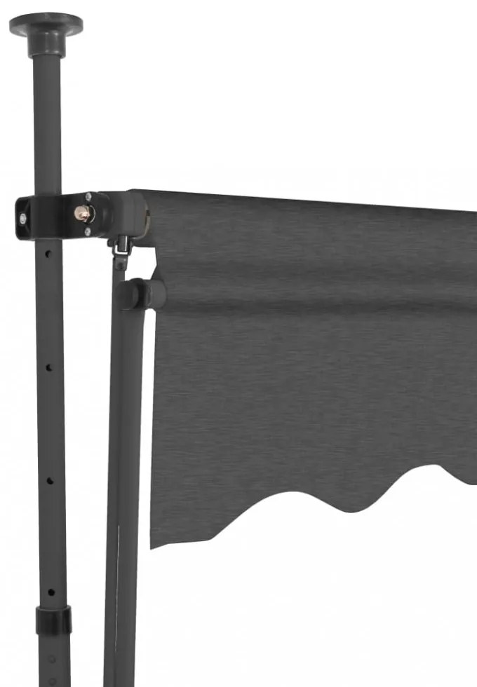 antracitszürke kézzel feltekerhető LED-es napellenző 100 cm