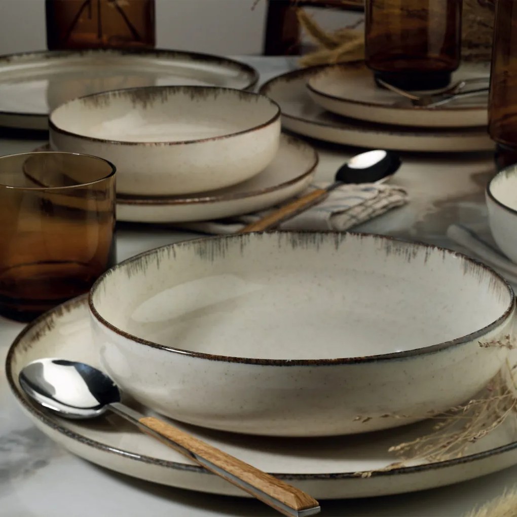 18 részes porcelán étkészlet fahéj