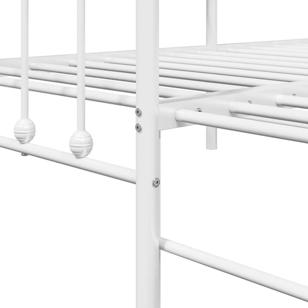 Fehér Napágykeret ágyneműtartóval 80x200 cm Acél