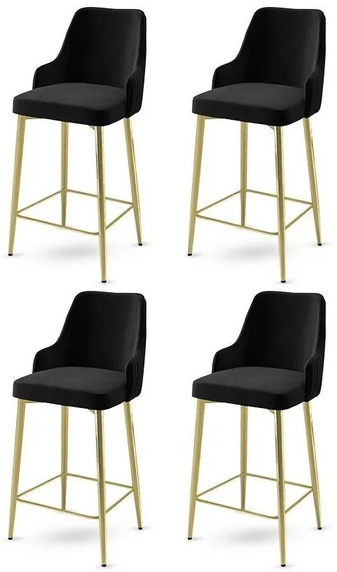 Enox Black and Gold bárszék szett, 4 db, 4 db