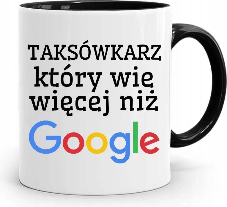 Bögre Fekete Ajándék Taxisofőr Aki Többet Tud fényképes nyomattal