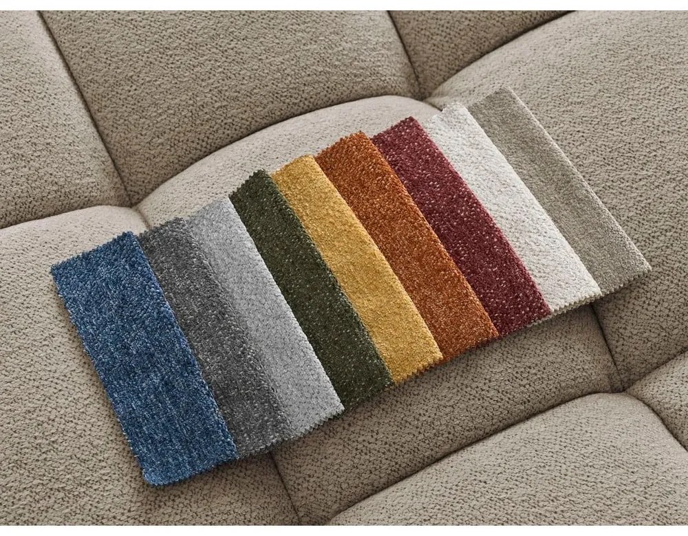 Szürkésbarna zsenília kinyitható-tárolóhelyes sarokkanapé (bal oldali-U alakú) Everest – Bobochic Paris