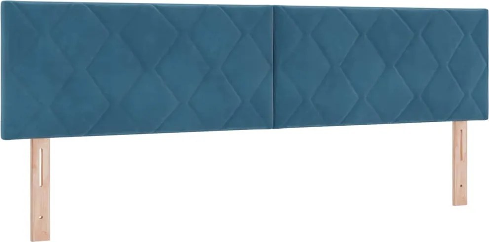 vidaXL LED ágytámla Sötét kék 180 cm Műbőr