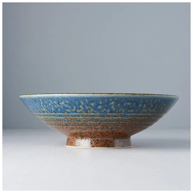 Earth & Sky bézs-kék kerámia tál ramenhez, ø 25 cm - MIJ