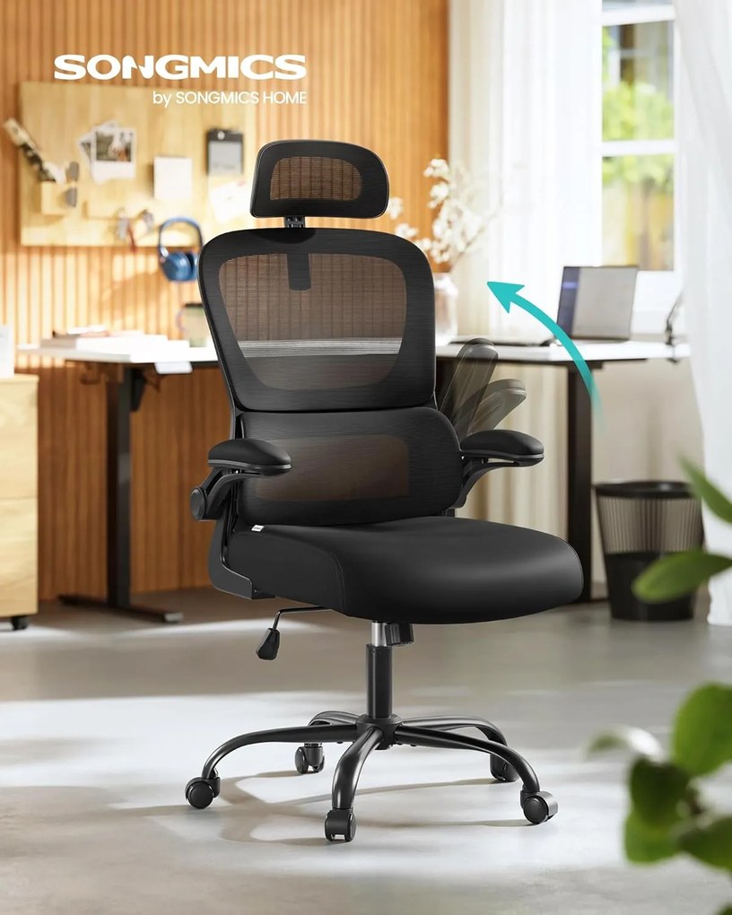 Irodai szék, ergonomikus hálós íróasztalszék, fekete