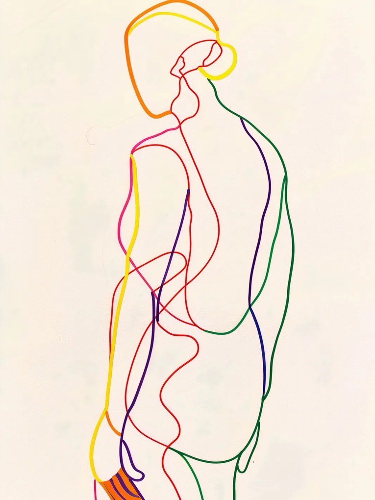 Poszter 30x40cm Szivárványos körvonal