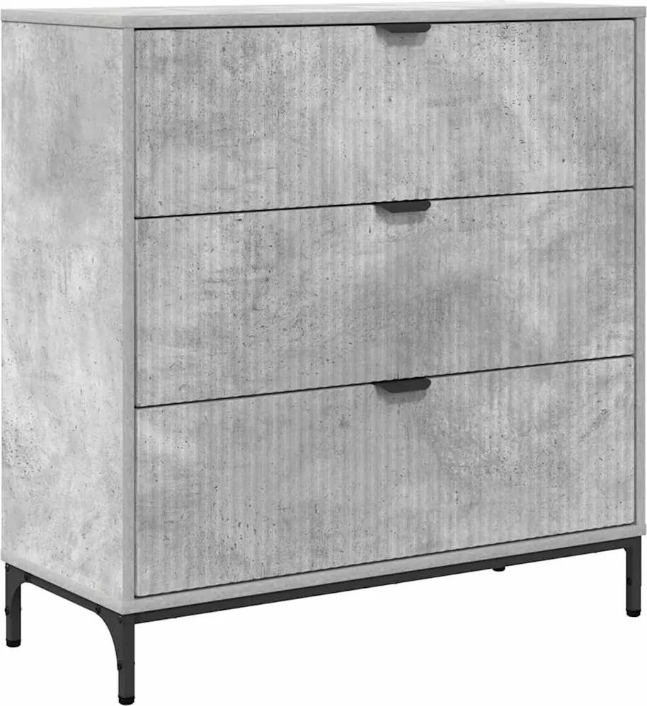 vidaXL Széf fiókkal Beton Szürke 79,5 x 33 x 82 cm Faanyag