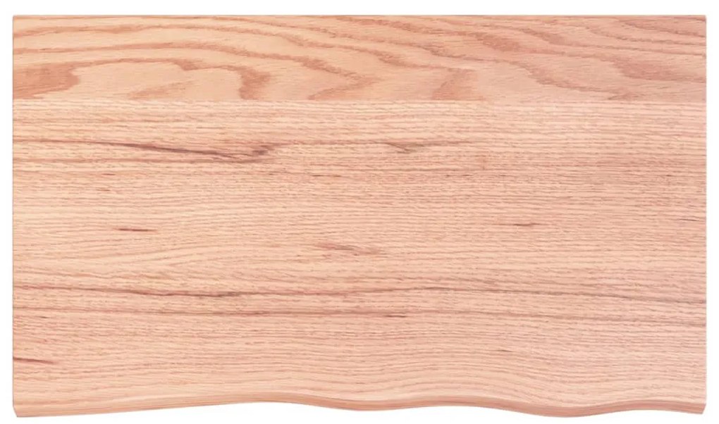 világosbarna kezelt tömör fa fürdőszobai pult 100x60x(2-6) cm