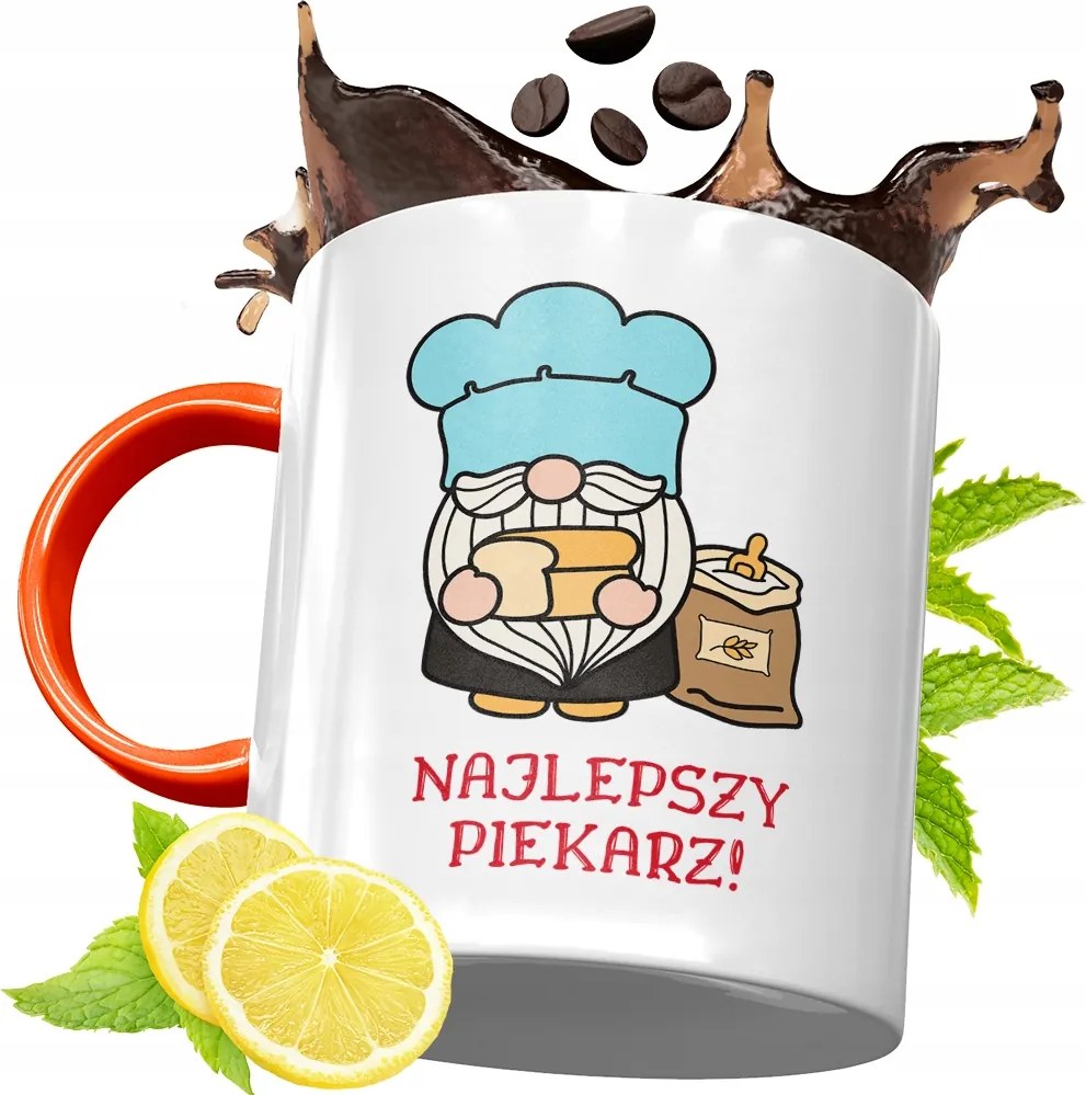 Narancssárga Bögre Péknek Ajándék fényképes nyomtatással