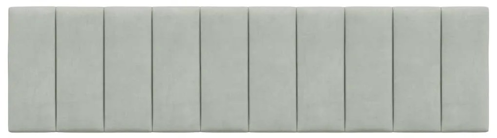 világosszürke bársony fejtámla párna Hanko 180 cm